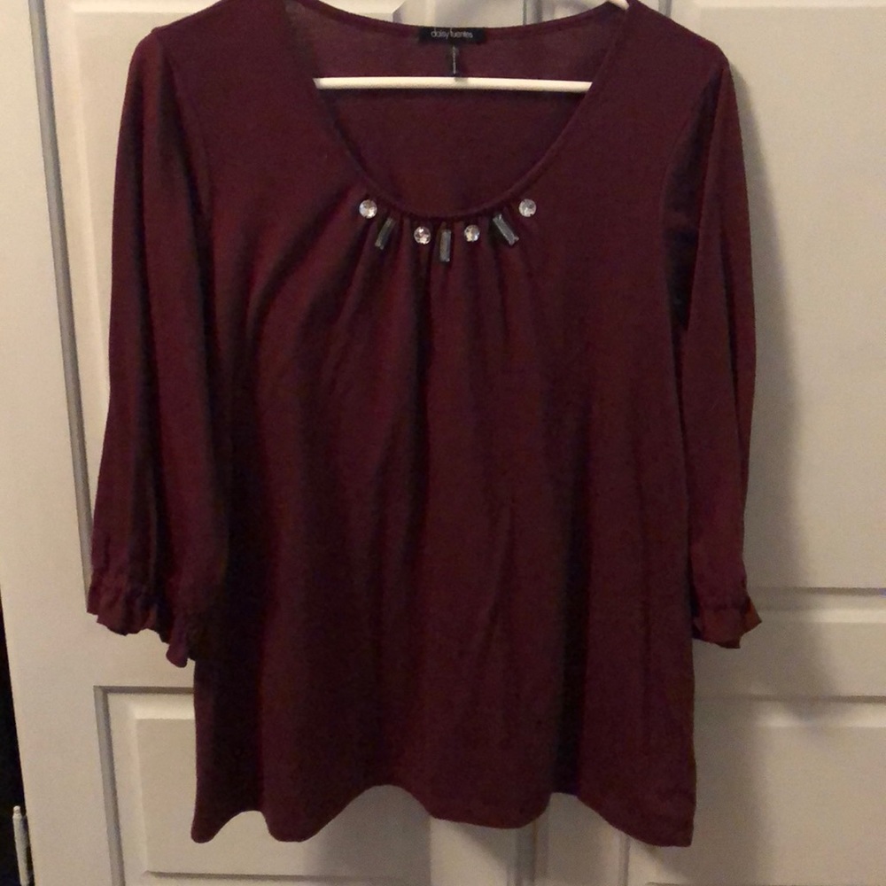 Long sleeve maroon blouse